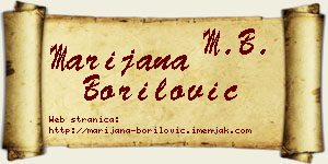 Marijana Borilović vizit kartica